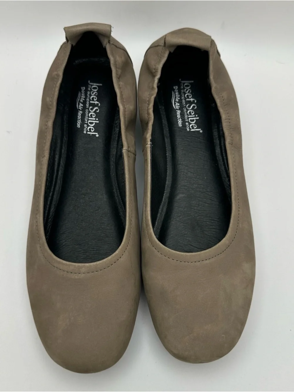 Josef Seibel Double Air Reaction Ballet Flats Tan Suede EU40/US 9 Nubuck Leather